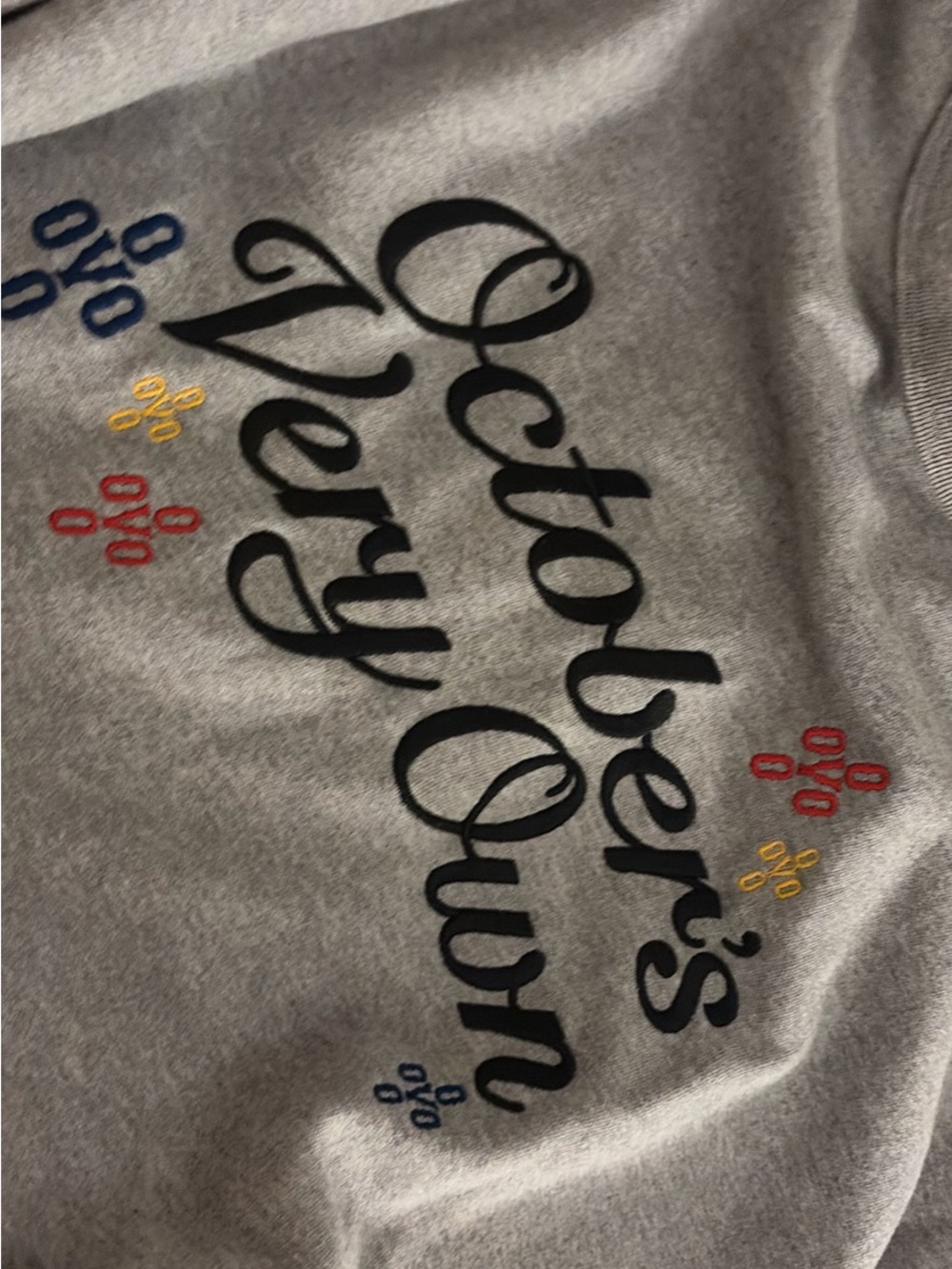 Gray Cotton Blend Sweater with Large Script Logo